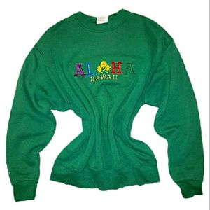 Vintage Aloha Hawaii Embroidered Crewneck Sweater